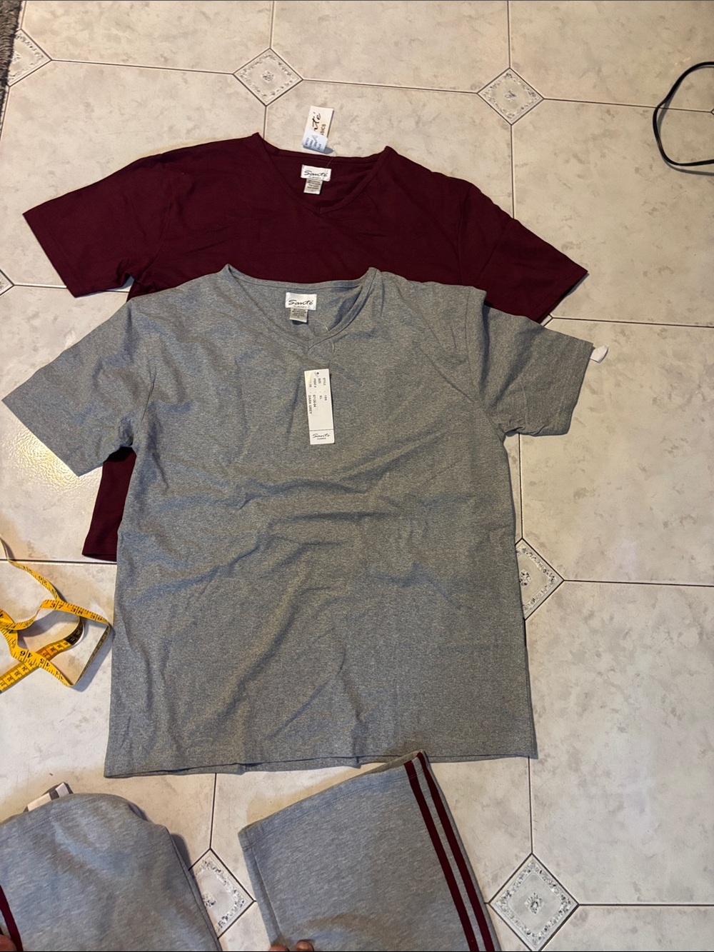 WoMen's V-Neck T-Shirt Pack - Grey & Burgundy